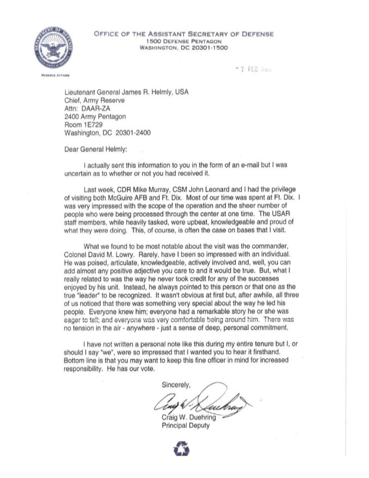 letter of recommendation duehring unsolicited recommendation letter