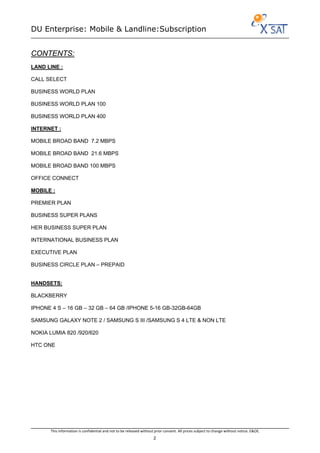 Du Telecom Contract.pdf Du enterprise services overview 3.2 | PDF