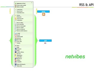 RSS & API
RSS
API
netvibes
 