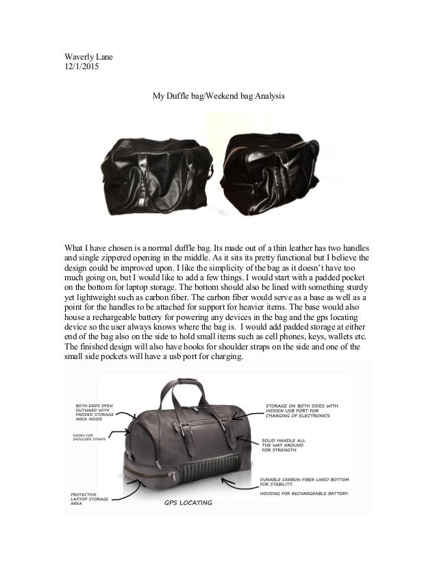 Duffle bag assessment