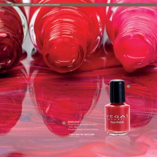 01
80 | COLOR CONCEPT | VOLLENDUNG IHRER SCHÖNHEIT
01
Nagellack
•	Sorgt für ein gepflegtes Aussehen
Ihrer Nägel
•	Trocknet schnell und ohne Schleier	
7,5ml | Best.-Nr.: 710 | 8,00€	
(93,33€ PRO 100ml)
 