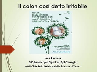 Il colon così detto irritabile
Luca Dughera
SSD Endoscopia Digestiva, Dpt Chirurgia
AOU Città della Salute e della Scienza di Torino
 