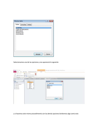 Seleccionamos una de las opciones y nos aparecerá lo siguiente
y si hacemos este mismo procedimiento con las demás opciones tendremos algo como esto
 
