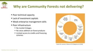 Transforming Lives and Landscapes with Trees
§ Poor technical capacity
§ Lack of investment capitals
§ Weak enterprise man...