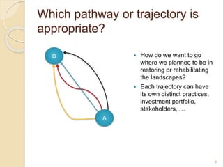 Odds and ends of rehabilitating (restoring) degraded landscapes