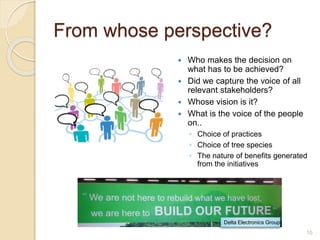 Odds and ends of rehabilitating (restoring) degraded landscapes