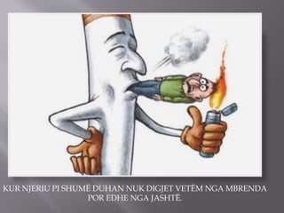 KUR NJERIU PI SHUMË DUHAN NUK DIGJET VETËM NGA MBRENDA
POR EDHE NGA JASHTË.
 