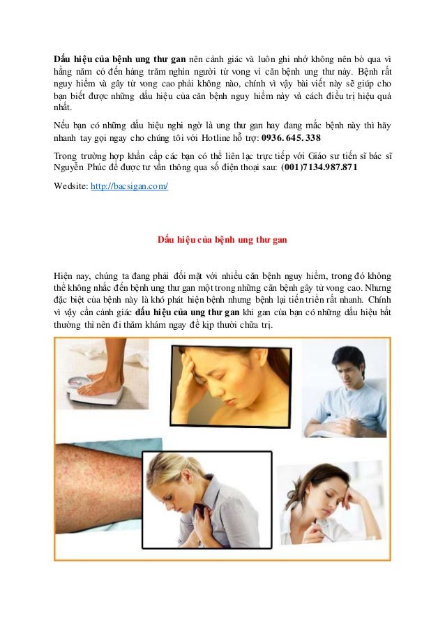 Dau Hieu Cua Benh Ung Thu Gan Dau hieu cua benh ung thu gan