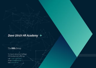 Dave Ulrich HR Academy Brochure