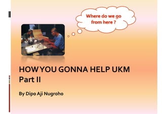 HOWYOU GONNA HELP UKM
Part IIPart II
By Dipo Aji Nugroho
 