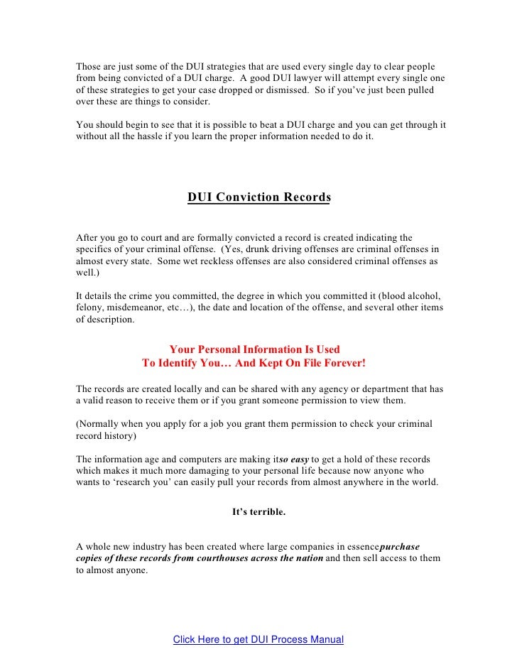 Dui defense strategies report