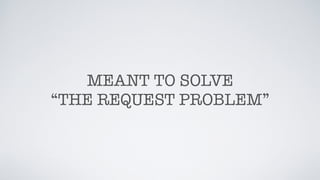 MEANT TO SOLVE
“THE REQUEST PROBLEM”
 