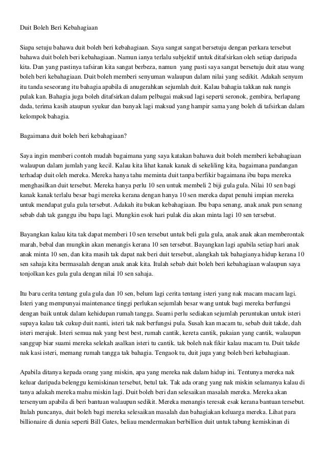 Wang Tidak Selamanya Membahagiakan