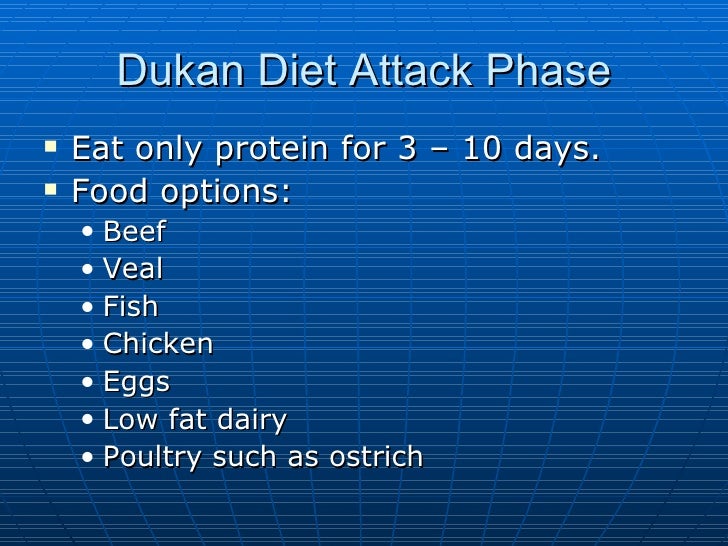Dukan diet menu and food ideas