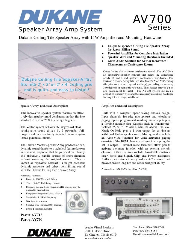 Dukane Av 700 Speaker Array Amp System