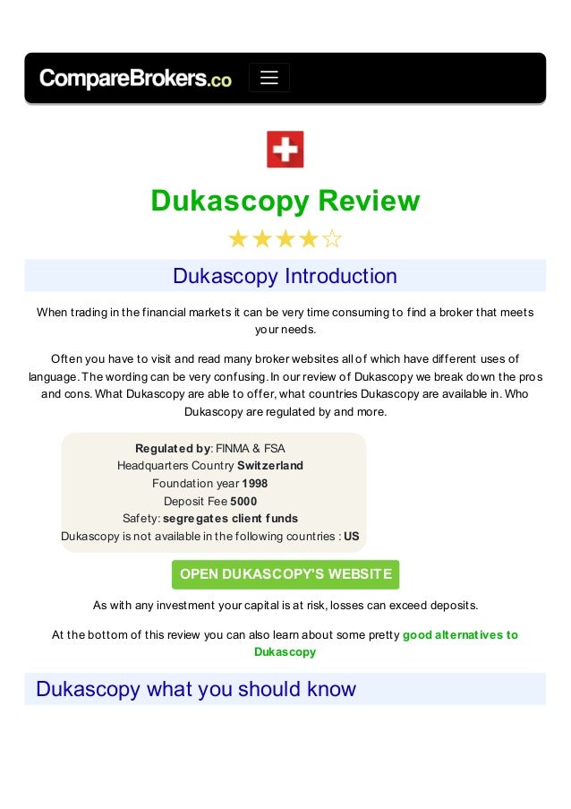 Dukascopy Review and Tutorial 2020