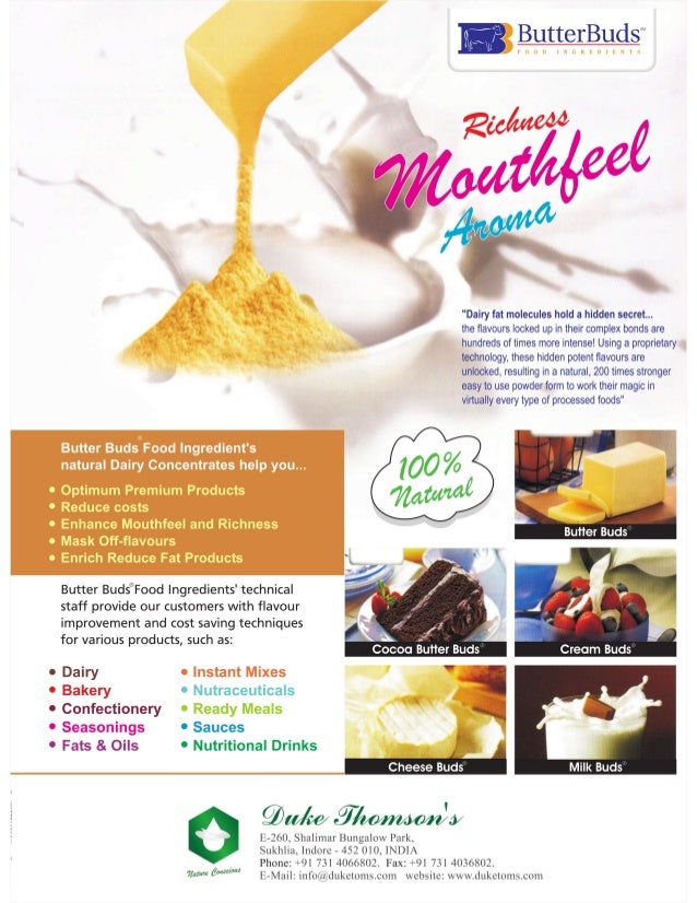 Butter Buds Duke Thomson's Food Ingredients