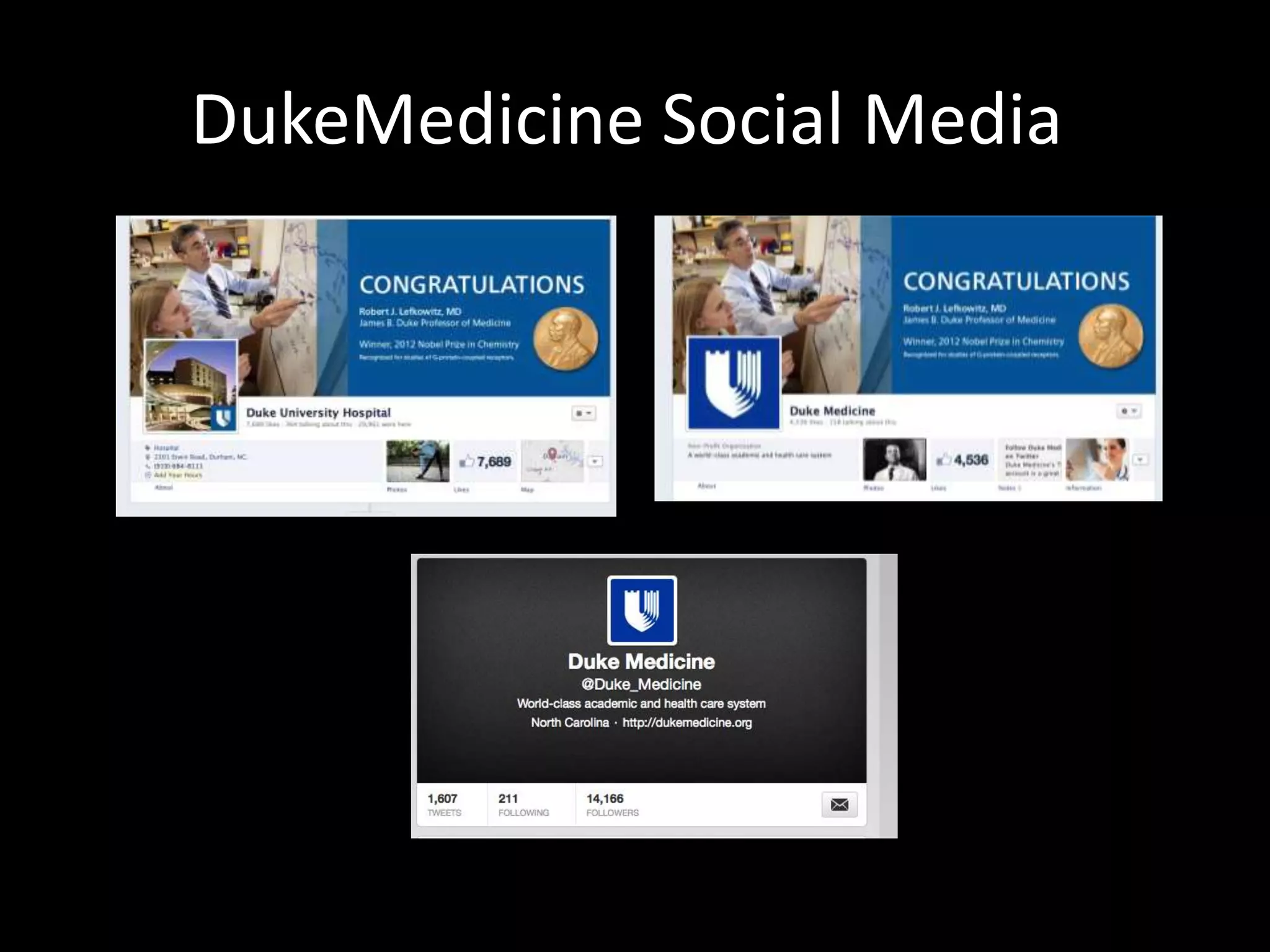 DukeMedicine Social Media




Total potential
audience reach: 27,000
 
