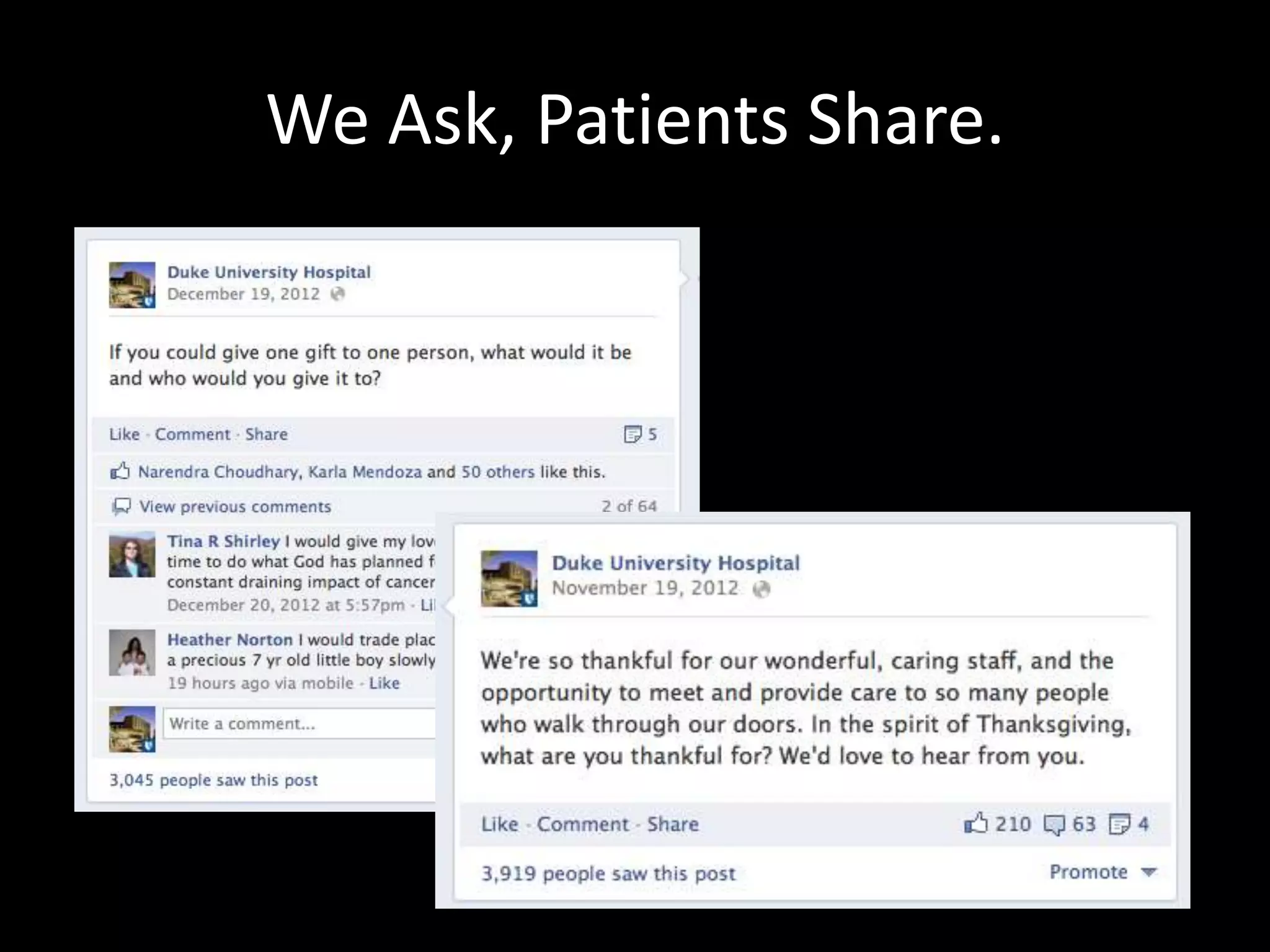We Ask, Patients Share.
 