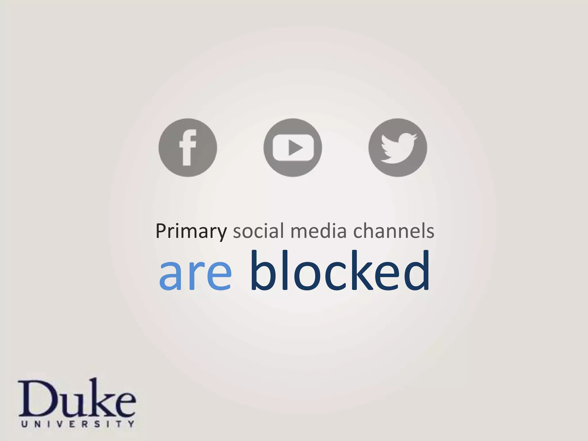 Primary social media channels

are blocked
 