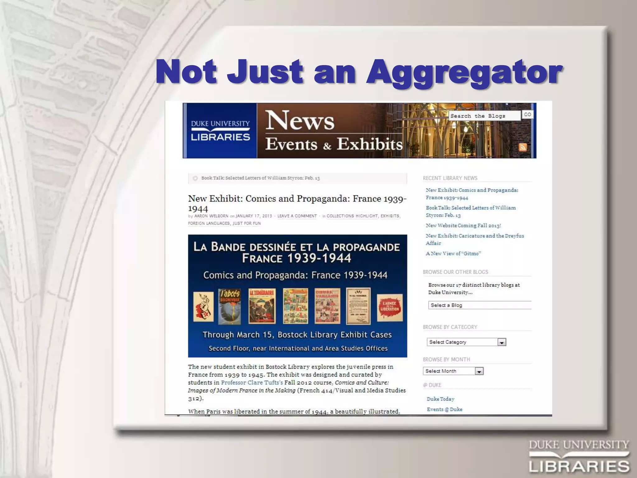 Not Just an Aggregator
 