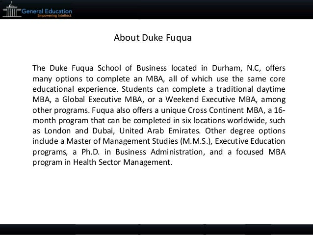 duke mba essays