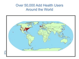 Over 50,000 Add Health Users
Around the World
 
