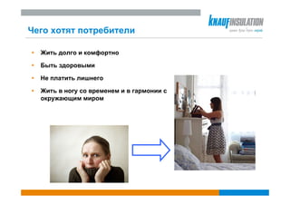 Чего хотят потребители

  Жить долго и комфортно

  Быть здоровыми

  Не платить лишнего

  Жить в ногу со временем и в гармонии с
  окружающим миром
 