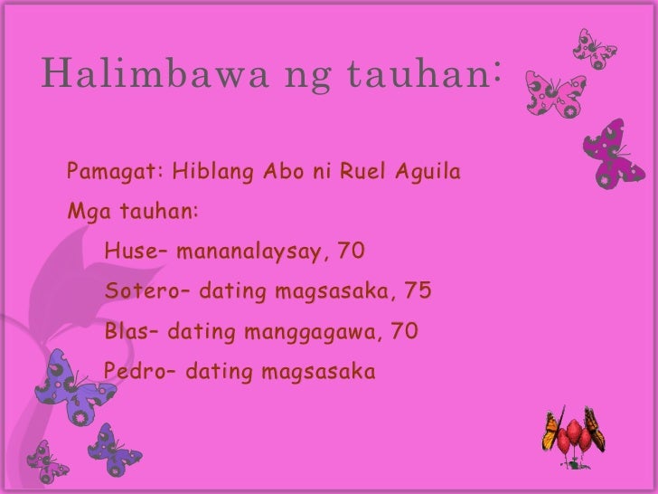 Halimbawa Ng Nobelang Tauhan