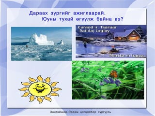 Дараах зургийг ажиглаарай.
        Юуны тухай өгүүлж байна вэ?




                        



          Хантайшир-Эрдэм цогцолбор сургууль
 