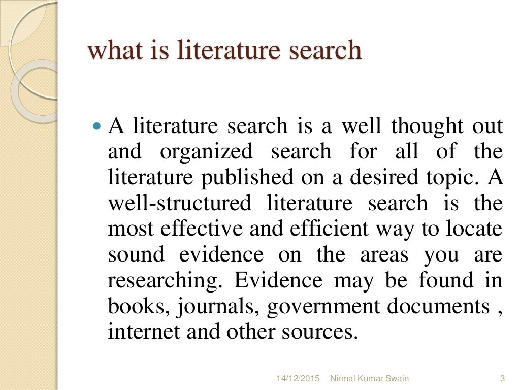 LITERATURE SEARCH