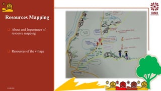 Resources Mapping
 About and Importance of
resource mapping
 Resources of the village
21-08-2021 12
 