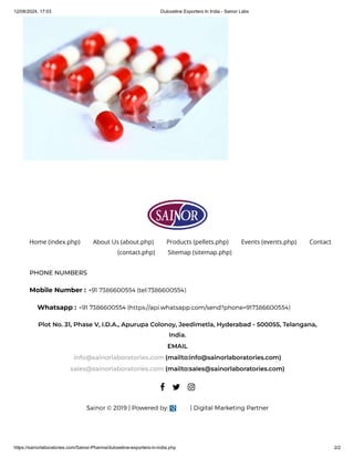 duloxetine exporters in india .pdf