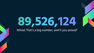89,526,124
Whoa! That’s a big number, aren’t you proud?
 