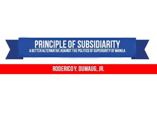 The Principle of Subsidiarity