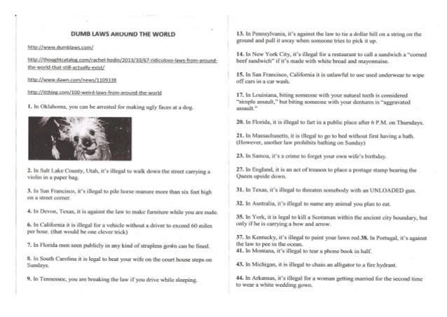 Dumb Laws Around The World dumb-laws-around-the-world