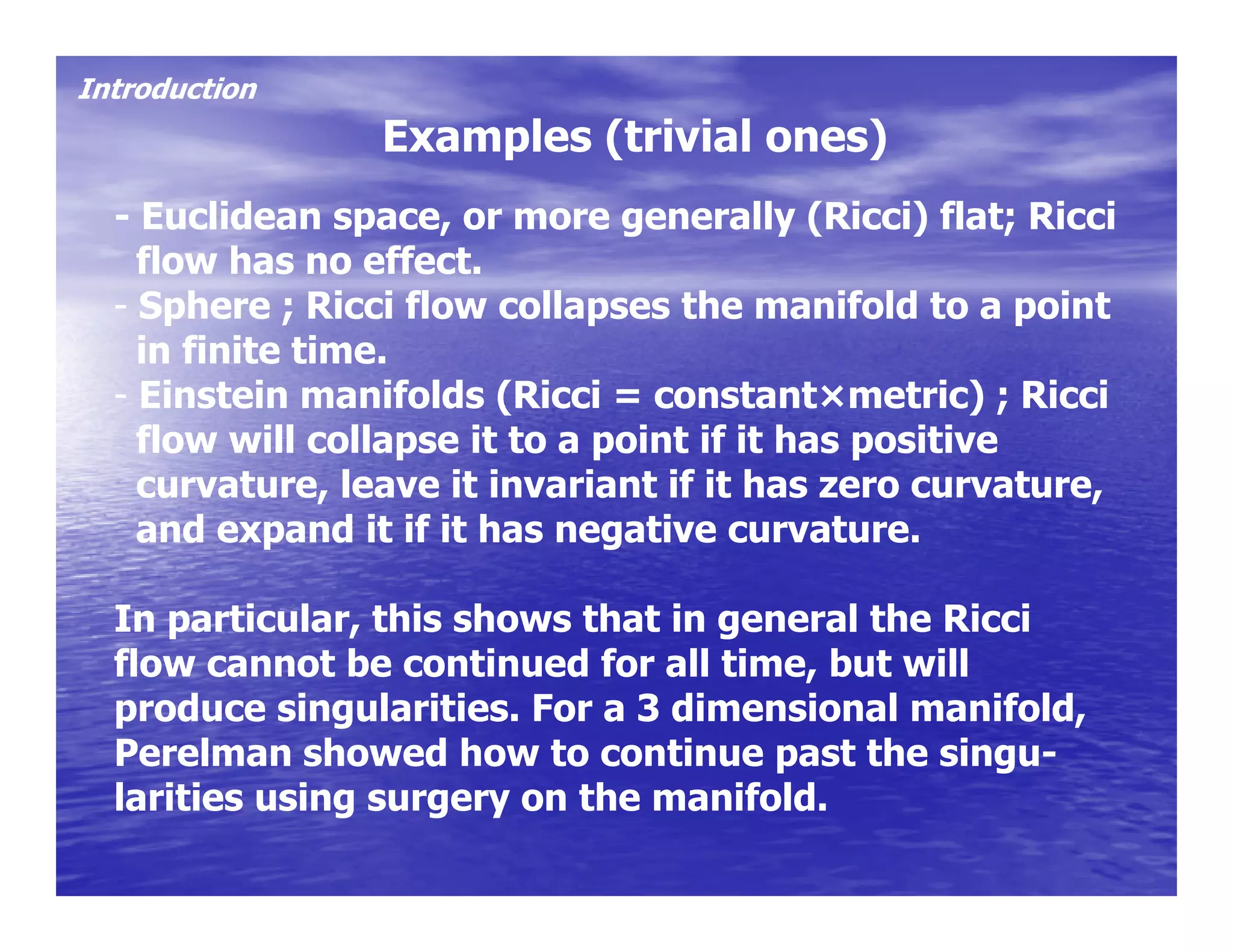 Positive Ricci Dumitru Vulcanov - Numerical simulations with Ricci flow, an overview ...