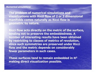 Dumitru Vulcanov - Numerical simulations with Ricci flow, an overview ...