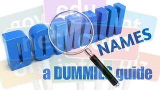 A Dummies Guide to
DOMAIN NAMES
 