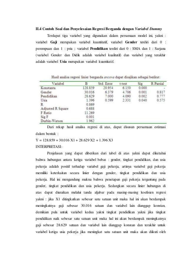 Contoh Soal Variabel Dummy Untuk 4 Kategori Dan