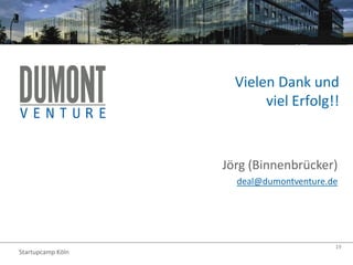 DuMont Venture Startupcamp Köln