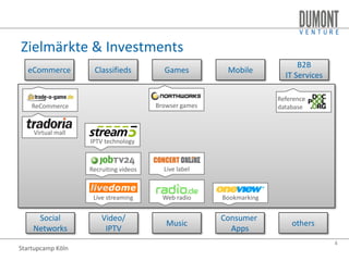 DuMont Venture Startupcamp Köln