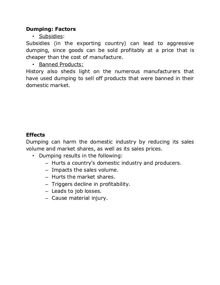 Dumping price discrimination