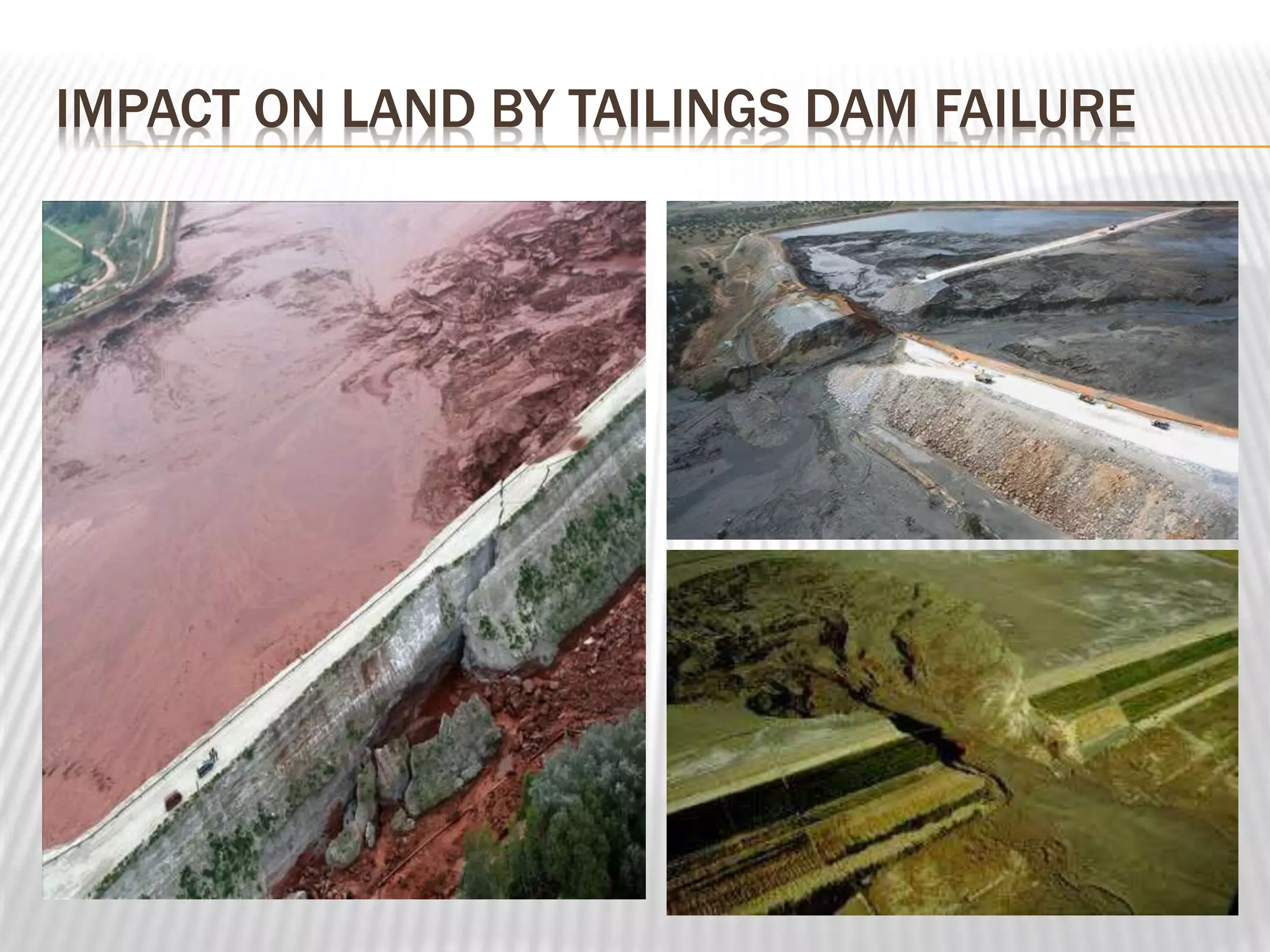 IMPACT ON LAND BY TAILINGS DAM FAILURE 
 