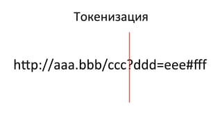 Токенизация	
  
hap://aaa.bbb/ccc?ddd=eee#ﬀf	
  
 