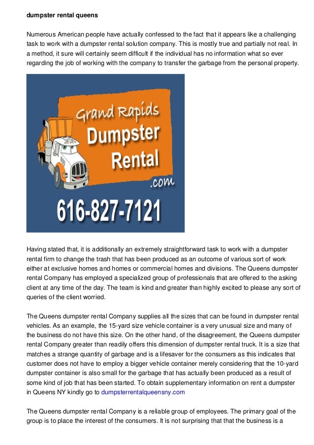 Queens dumpster rental