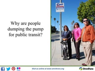 Why are people
dumping the pump
for public transit?
Visit us online at www.omnitrans.org
 