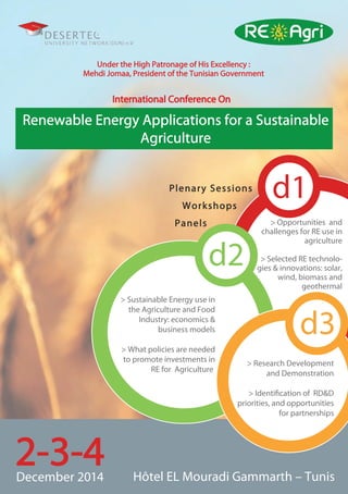 International Conference on Renewable Energy Development & Applications for a Sustainable Agriculture "RE&Agri"