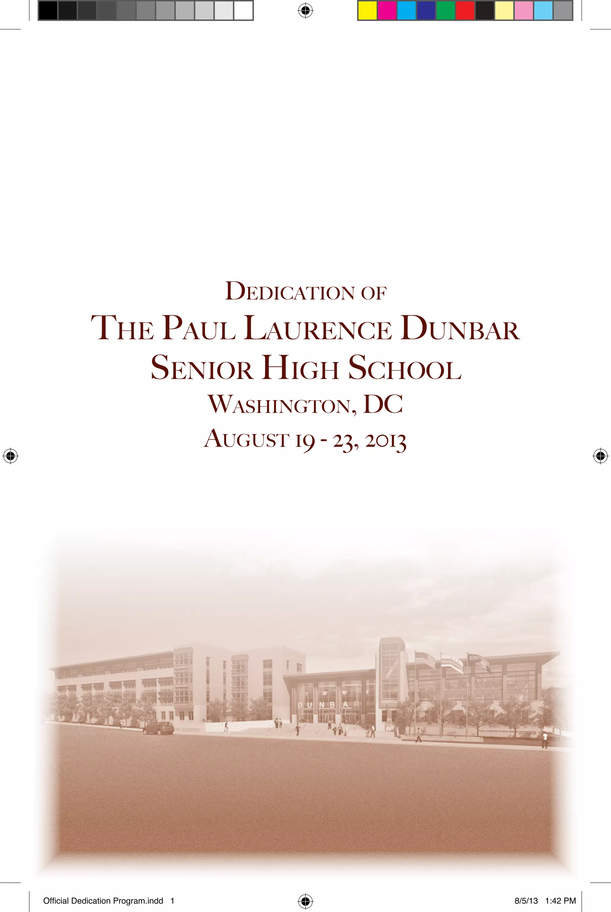 Dunbar Dedication Week Program | PDF