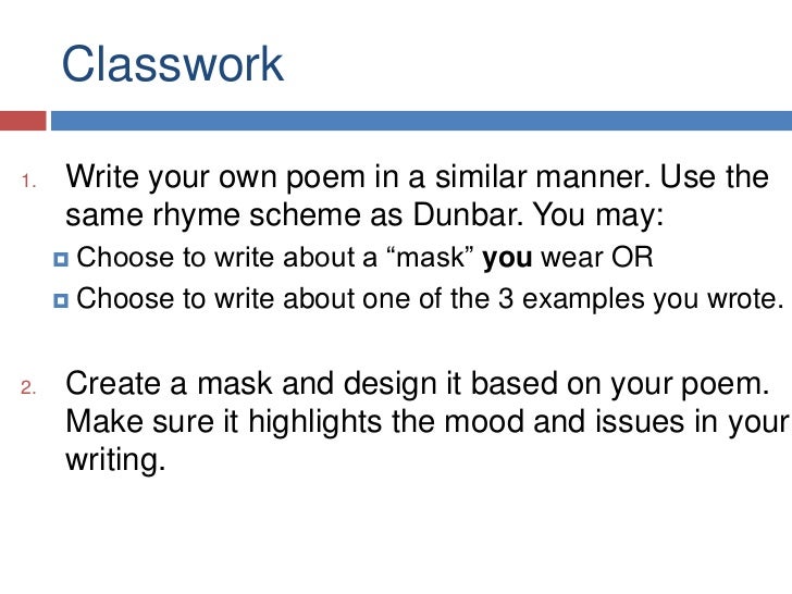 Dunbar We Wear The Mask